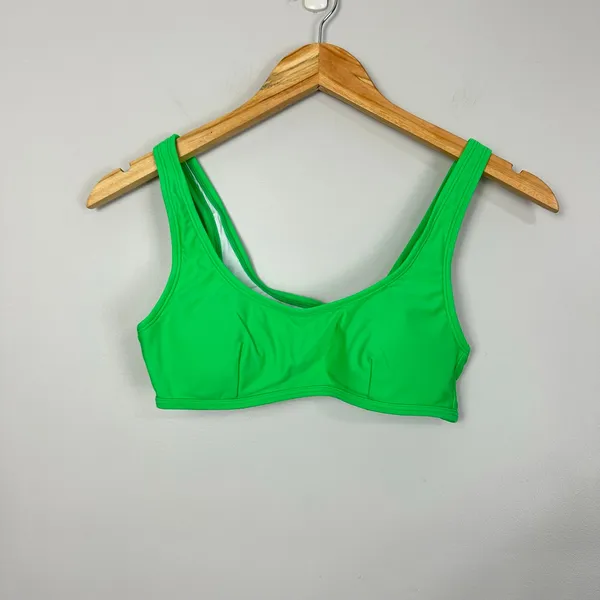Halara Women's Bikini Bathing Suit Top Neon Green Sporty Size XS Cruise Vacation - Image 2