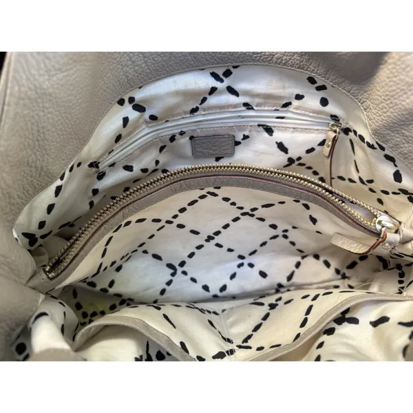 KATE SPADE‎ Pebbled Leather Bexley Stevie Satchel Shoulder Bag Light Gray S - Image 8