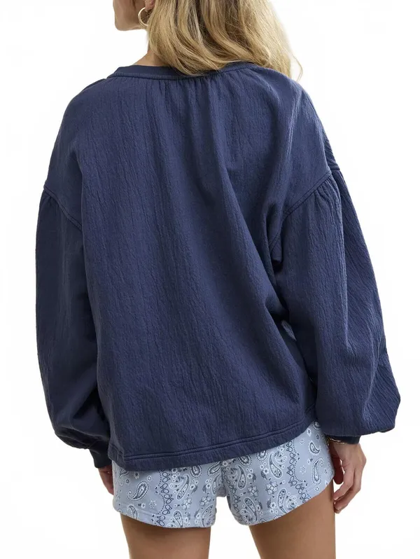AE Aerie Easy Street Sweatshirt American Eagle NWT Fresh Bright Blue XS - Image 4