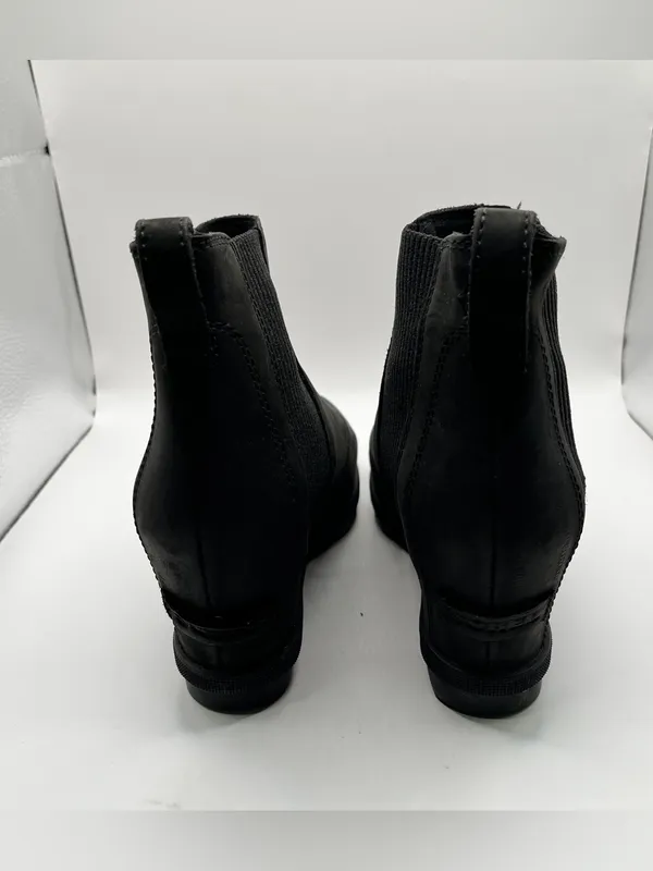 Sorel Joan of Arctic Wedge II Chelsea Boots Black Leather NL3320-010 Womens 6.5 - Image 6