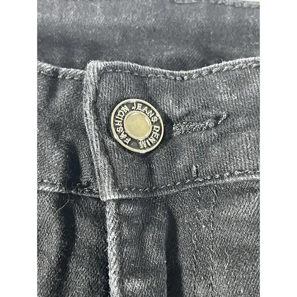 Women's Black Flare Leg Jeans Size 8 High-Rise Bell Bottom Stretch Denim 30" - Image 7