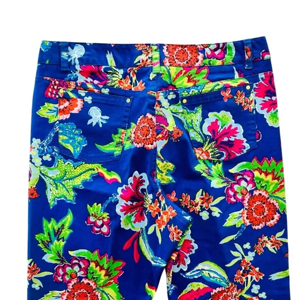 Island Republic Floral Blue Printed Stretch Jeans Size 14 NEW Bright Beach - Image 6