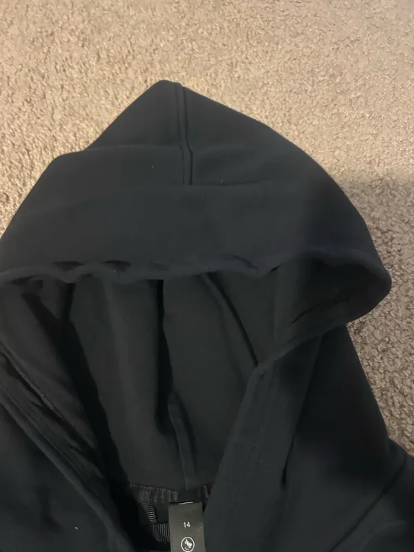 Lululemon Black Cropped Hoodie with Subtle maple leaf Center Logo - Image 5