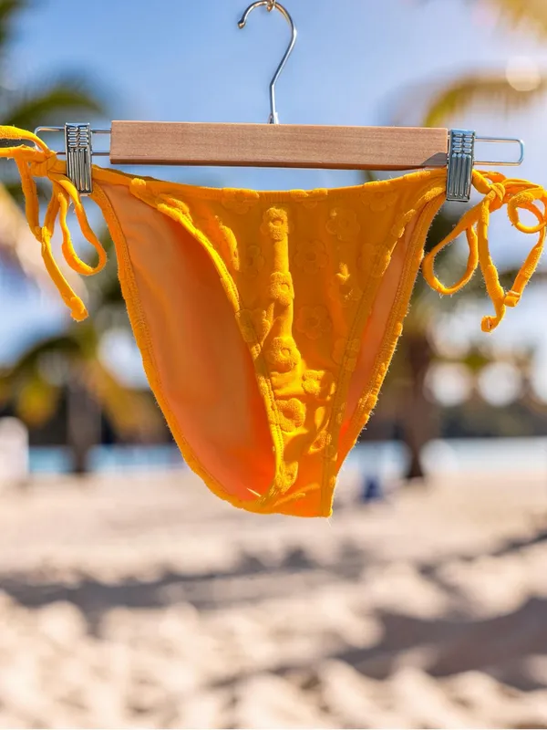 Hurley Marigold Textured Tie-Side Triangle Bikini - Image 3