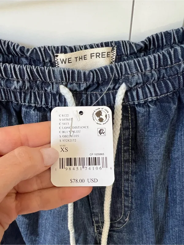Free People We The Free Distant Lover Culotte Jeans Shorts in Long Distance NWT - Image 6