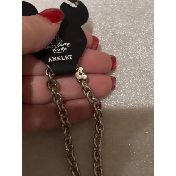 Disney World‎ Mickey Mouse Charm Anklet Silver Tone Adjustable Chain - Image 3