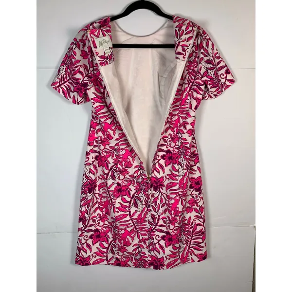 Lilly Pulitzer Mila Dress Size 6 Elderflower Blossom Lil Escape Plan Pink Floral - Image 13