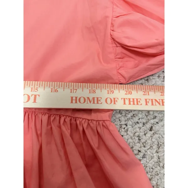 Pomander Place Coral Peplum Babydoll Top Balloon Sleeve Cotton XS‎ Tuckernuck - Image 5