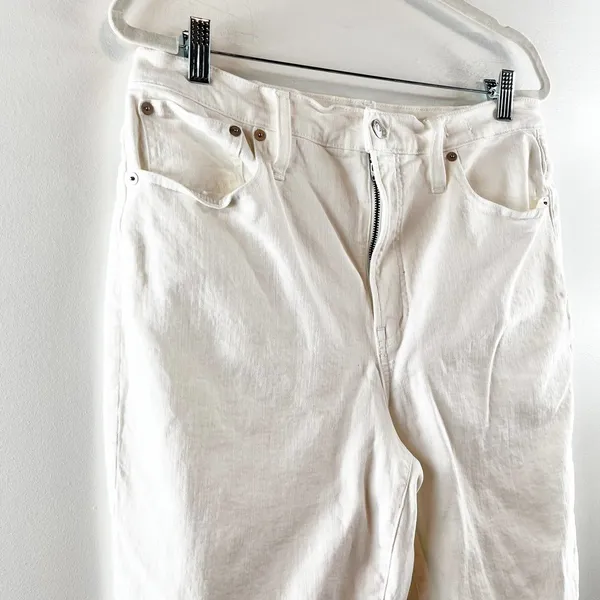 Madewell The Perfect Vintage High Rise Tapered Mom Jeans Tile White 30 Tall - Image 9