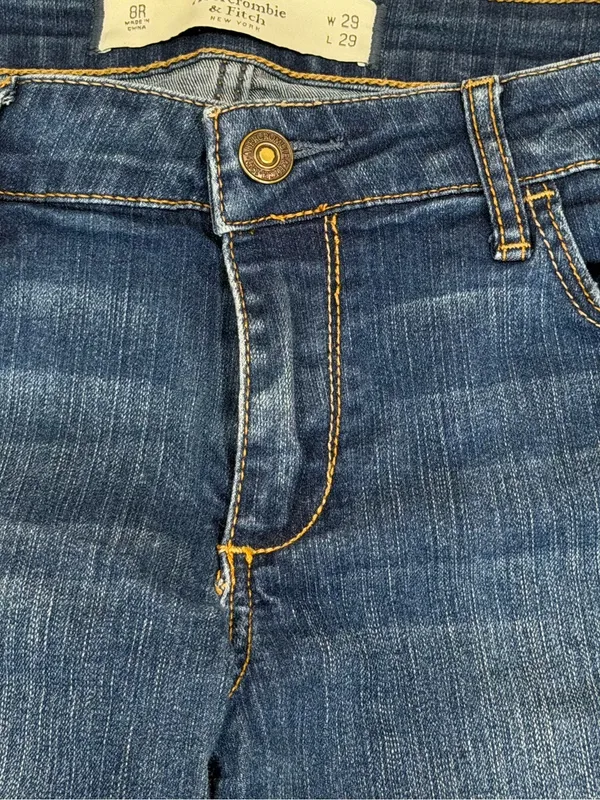 Abercrombie & Fitch Skinny Denim Jeans Women's Size 8R W29 L29 Dark Wash - Image 2