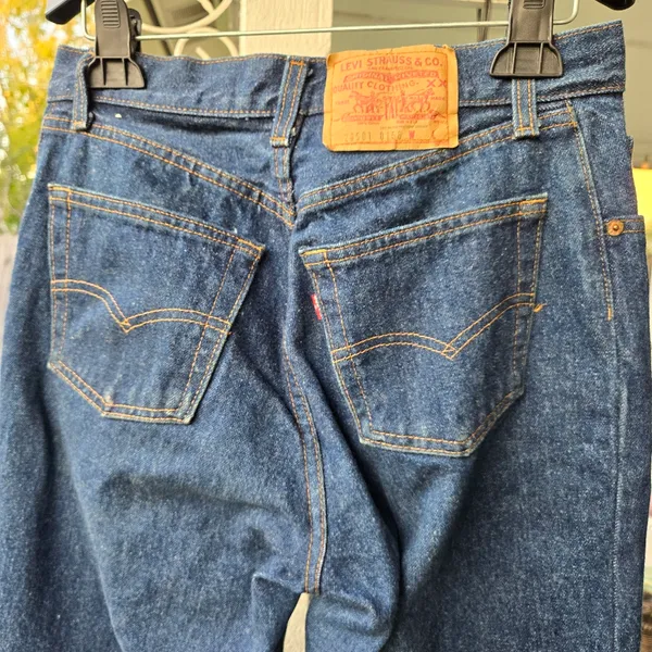 Vintage Levi’s dark wash button fly jeans size 11 26x30 Made In USA - Image 3