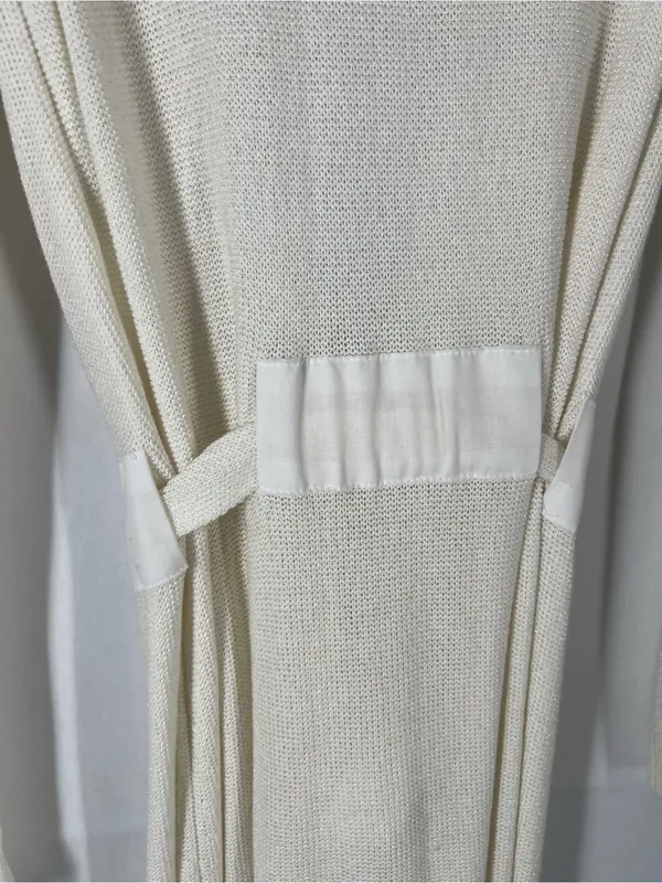 Angel Apparel Ivory Belted Longline‎ Cardigan Sweater Size S - Image 9