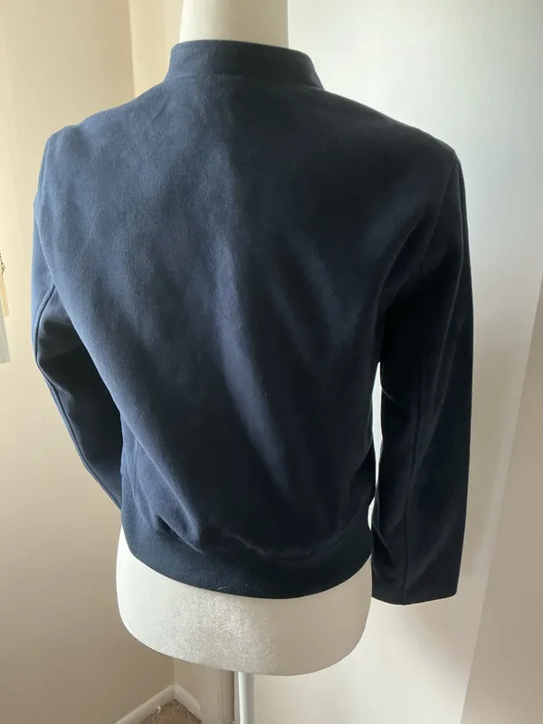 Banana Republic Navy Vegan Suede Moto Jacket-Size Med Petite - Image 4