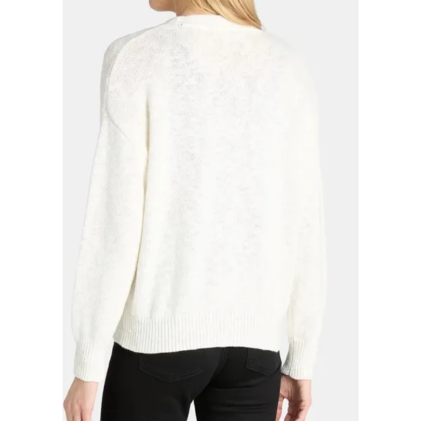 Time and Tru Womens Cardigan Size S (4-6) White Cotton Boyfriend Cozy Button - Image 2