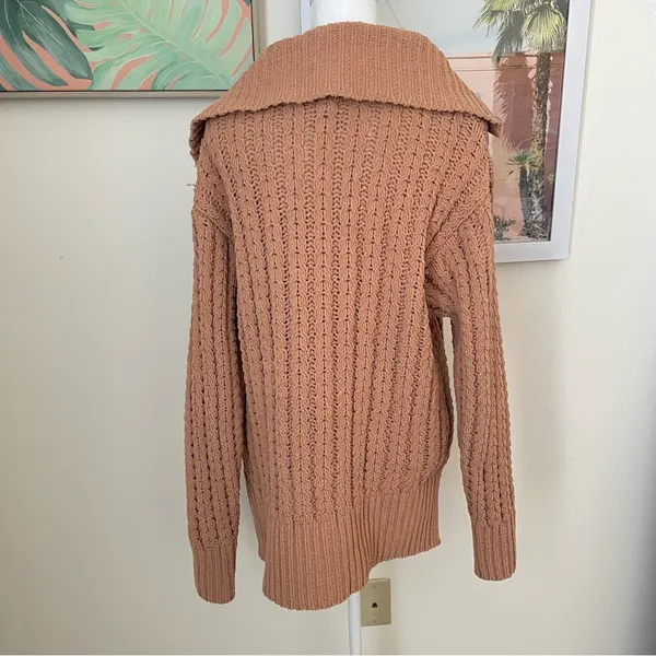 Aerie Cable Car Quarter Zip Chenille Knit Sweater Size Small - Image 8