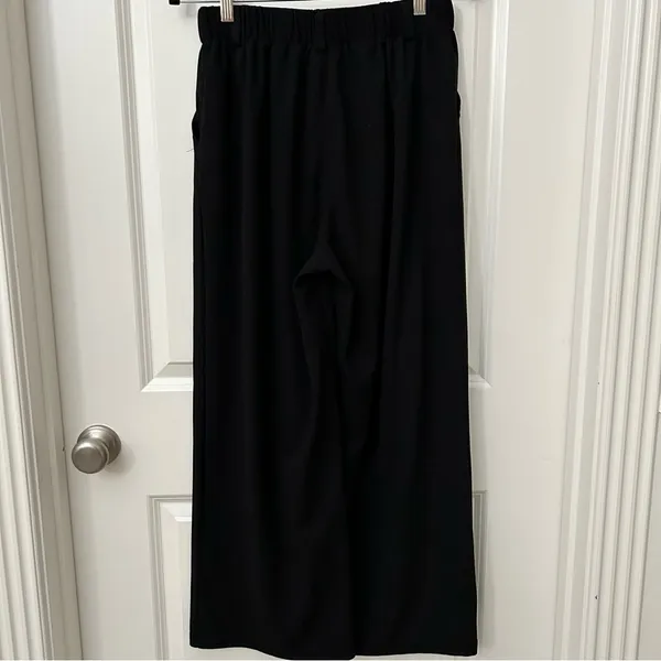 Halara Black Wide-Leg Knit Pants Medium - Image 3