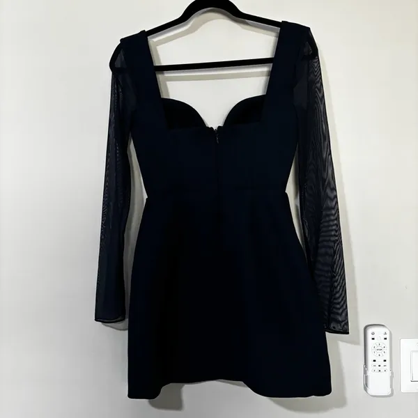 House of CB ANGELIE Midnight Stretch Crepe Plunge Mini Dress - Image 6