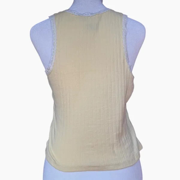 Just Polly Strawberry Embroidered‎ Lace-Trim Tank Top Sz M - Image 4