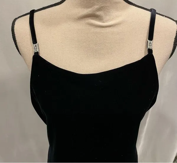 Y2K velvet rhinestone strap trim maxi dress All That Jazz stretchy square neck - Image 4