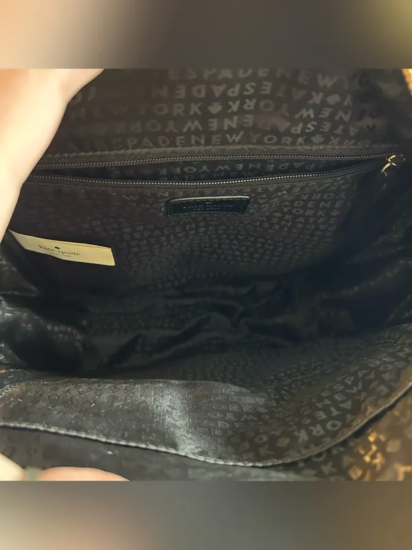 Kate Spade black mini nylon backpack gold hardware front pocket adjustable strap - Image 5