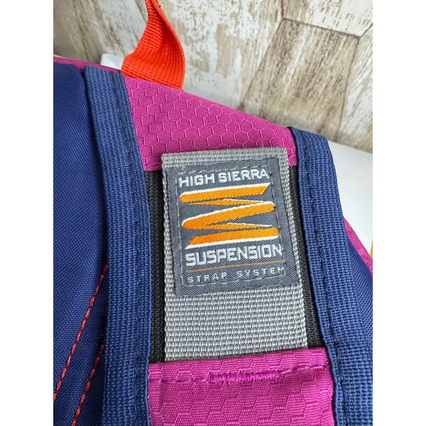 High‎ Sierra Suspension Strap System Backpack Pink Navy Blue School Travel Bag - Image 4