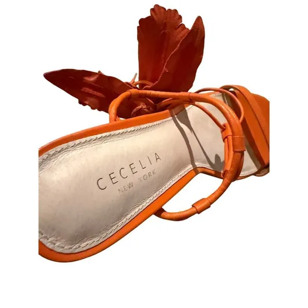 Cecelia New York Hibiscus Sandals in RARE Orange Sz. 10 - Image 7