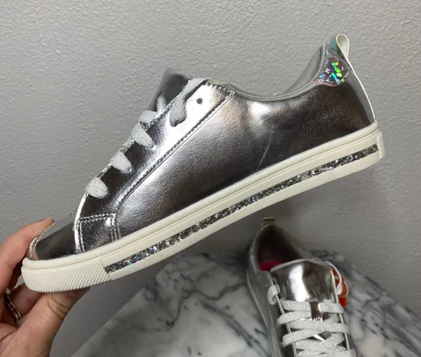 Wonder Nation Silver Glitter Fashion sneakers - Image 4