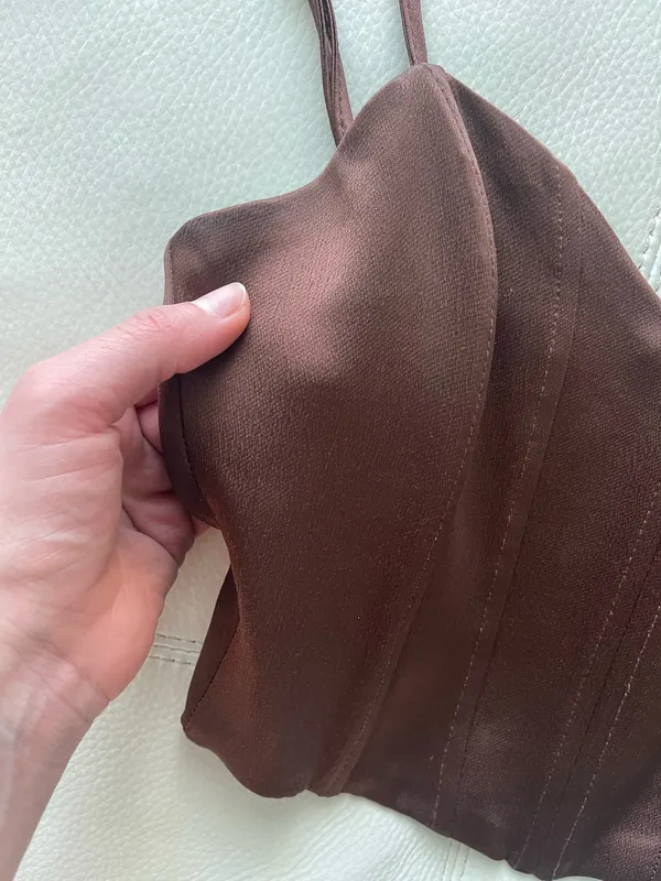 ZARA Brown Corset Top - Image 4