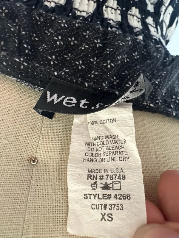 Wet Seal Polka Dot Smocked Sundress Black Purple XS - Image 7