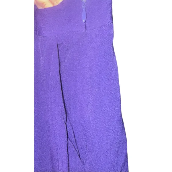 Maeve Anthropologie Purple‎ Overall Jumpsuit Suspender Wide Leg Sz 0 Boho *Flaw* - Image 6