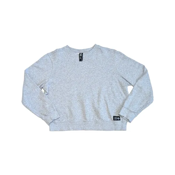 Mountain Hardwear Organic Cotton Logo Crew Sweatshirt Heather Gray Pullover Top - Image 3