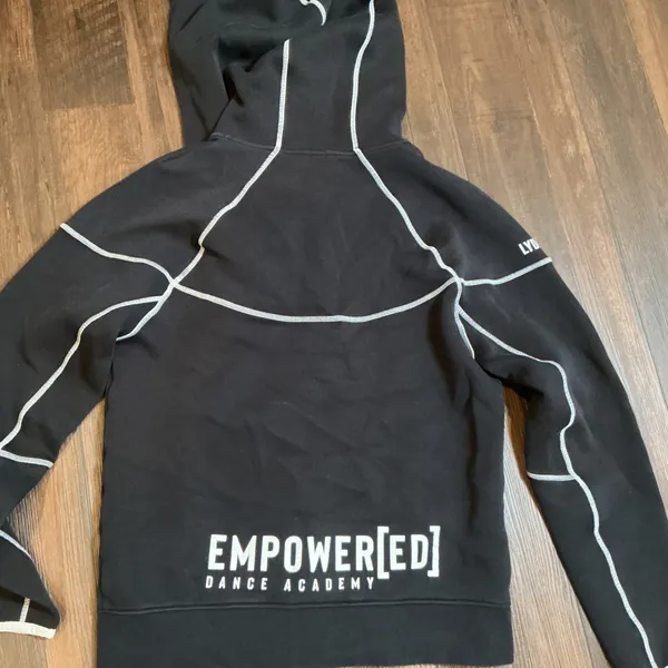Jo+Jax Empowered Dance Academy Zip Hoodie Black Contrast Stitch Large Activewear - Image 6