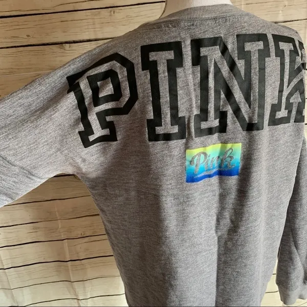 Victoria’s Secret PINK Grey College Sweatshirt - Image 6