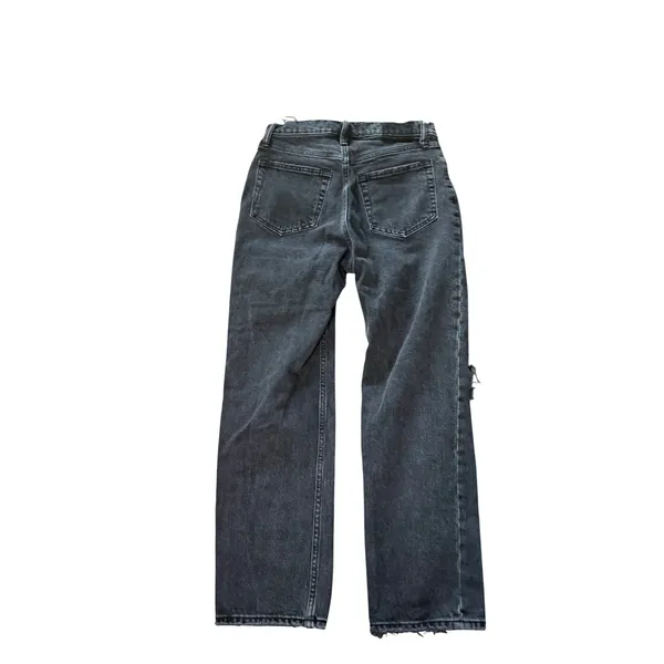 Abercrombie & Fitch The Dad High Rise Distressed Straight Jeans Washed Black 26R - Image 2