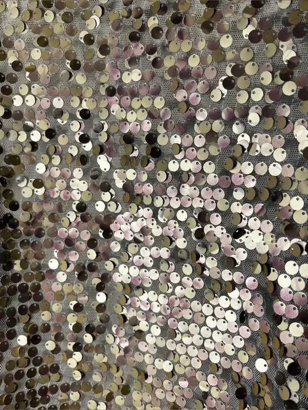 Y2K Sequin Scoop Neck Tank Top - Gold/Taupe - Image 2
