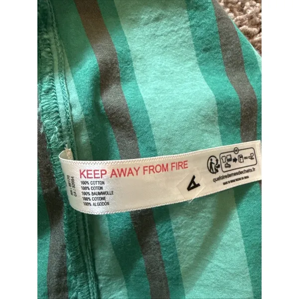 Free People Free-est Green Striped Coconut Top Side Tie Size XS Boho Hippie - Image 7