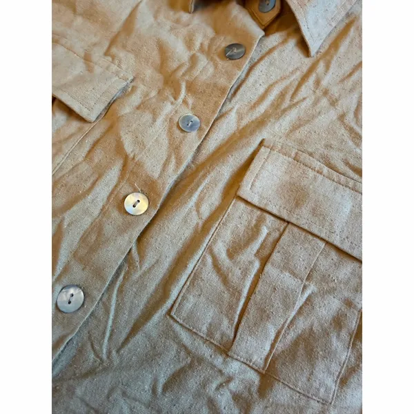 Vintage 90s Selene Sport 100% Raw Silk Matching Cargo Pant & Shirt 2-Piece Set - Image 3