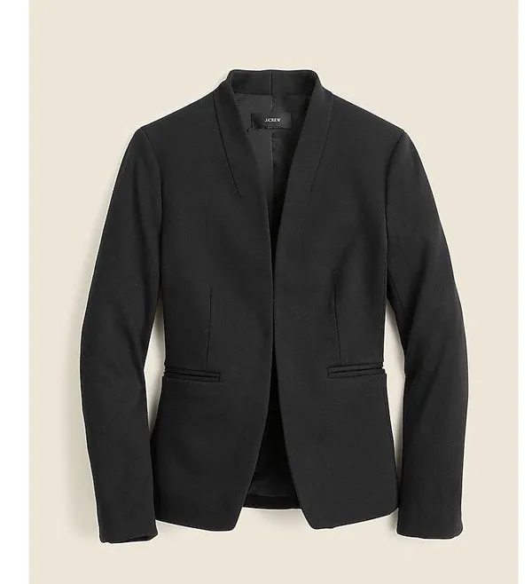 J CREW Going Out Blazer In Stretch Twill Black Size 4 - Image 3