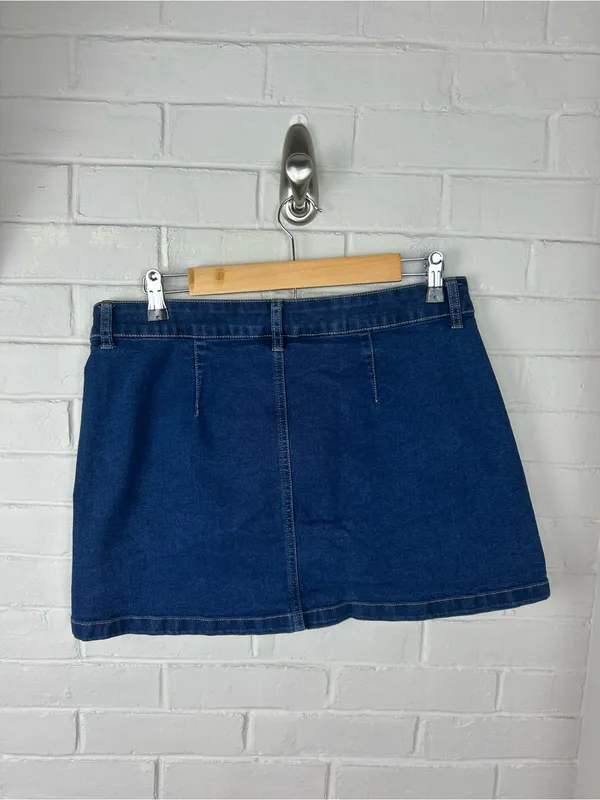 Sincerely Jules Front Pocket Zip Up Denim Mini Skirt Size 30 Blue - Image 6