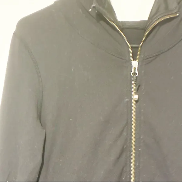 Lululemon Size 10 Scuba‎ Hoodie Womens Black Full Zip Logo Athleisure Gym - Image 2