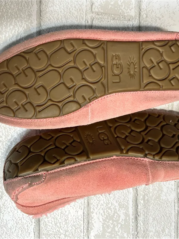 UGG Womans Rose Suede Shearling-Lined Moccasin Slippers - Image 8