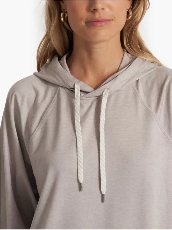 Vuori Halo Oversized Long Sleeve Pullover Hoodie Oatmeal Heather Beige Tan Small - Image 4