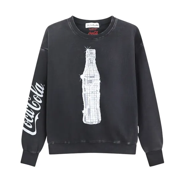 The Laundry Room Coca Cola‎ Disco Classic Crewneck Sweater Black Snow Size L NWT - Image 2
