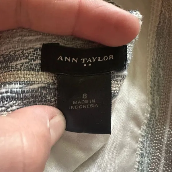 Ann Taylor textured multicolored striped business casual 8 skirt - Image 2
