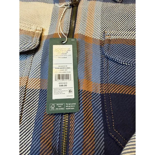 Alpine Design Women's sherpa Lined flannel Jacket Plaid Zip Front M NWT‎ - Image 3