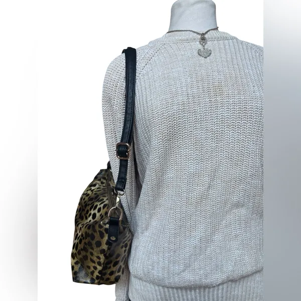 Vintage 90s early 2000s Jersey Shore Style Grunge Cheetah Print Shoulder Bag - Image 2