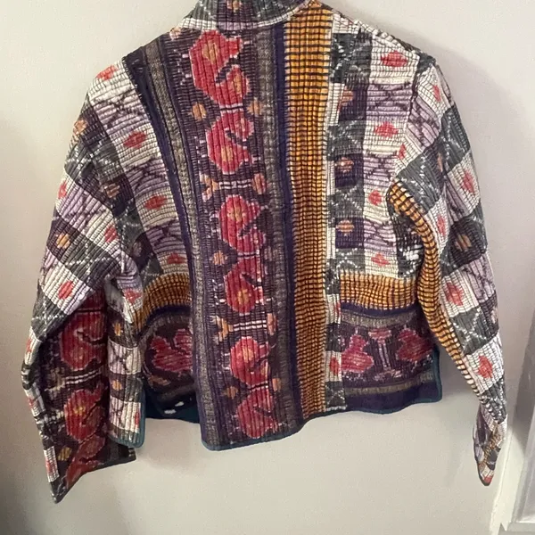 Colorful Patchwork Jacket Sz M Black Size M - Image 2
