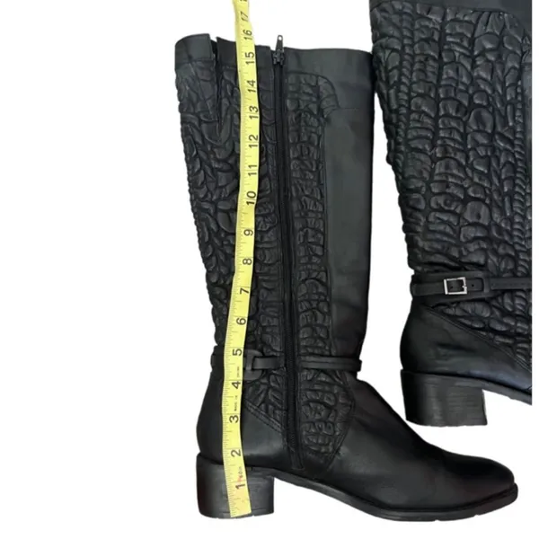 Mariana bubble leather Reanna boots BLACK Western Casual Mid Calf - Image 15