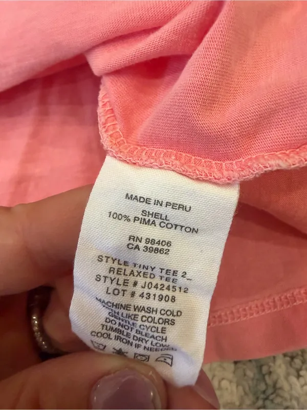 Theory Tiny Tee 2 Relaxed Tee Pink Pima Cotton Size L - Image 5
