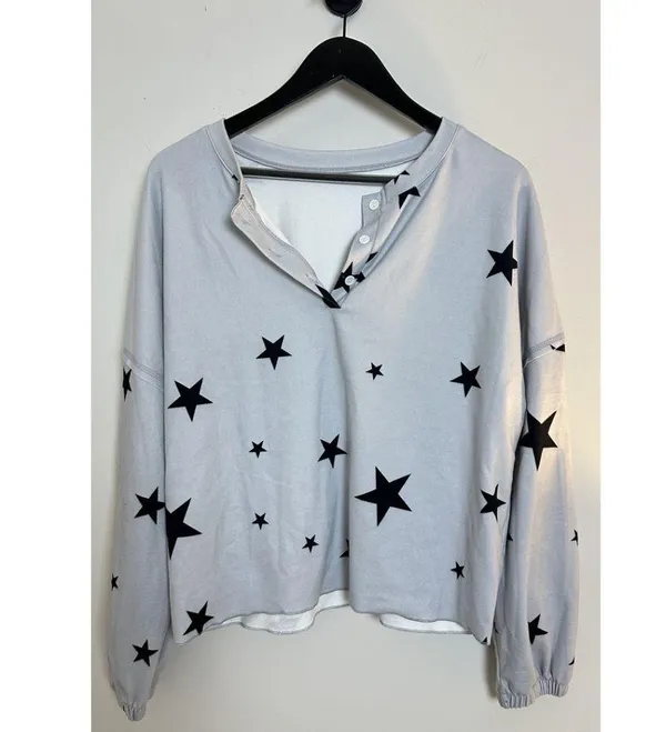 Long Sleeve Pajama Two Piece Shorts and Top Soft Pajama Set Size Small - Image 4